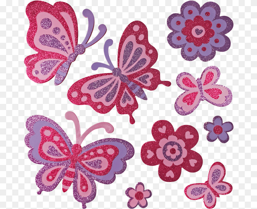 687x684 Aplique Ades Cartela Glitter Rosa Pink Borboleta Brush Footed Butterfly, Pattern, Applique, Accessories PNG