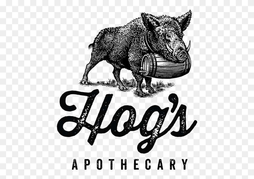 465x532 Apothecary Featuring Logo Hogs Apothecary, Text, Animal, Chair HD PNG Download