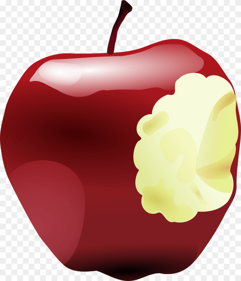 878x1024 Apple Bitten Apple Clipart, Food, Fruit, Plant, Produce Transparent PNG