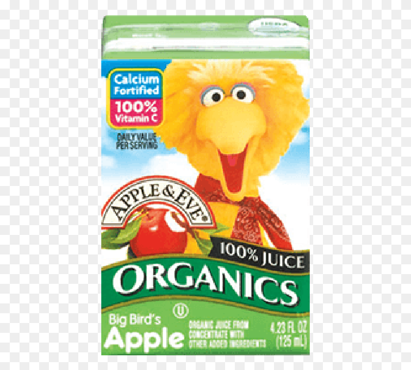 427x696 Apple Amp Eve Sesame Street Organics Apple And Eve Apple Juice Big Bird, Advertisement, Animal, Food HD PNG Download