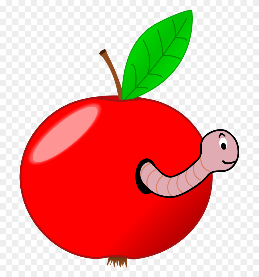 715x839 Apple And Worm Clipart Worm In An Apple Gif, Plant, Fruit, Food HD PNG Download