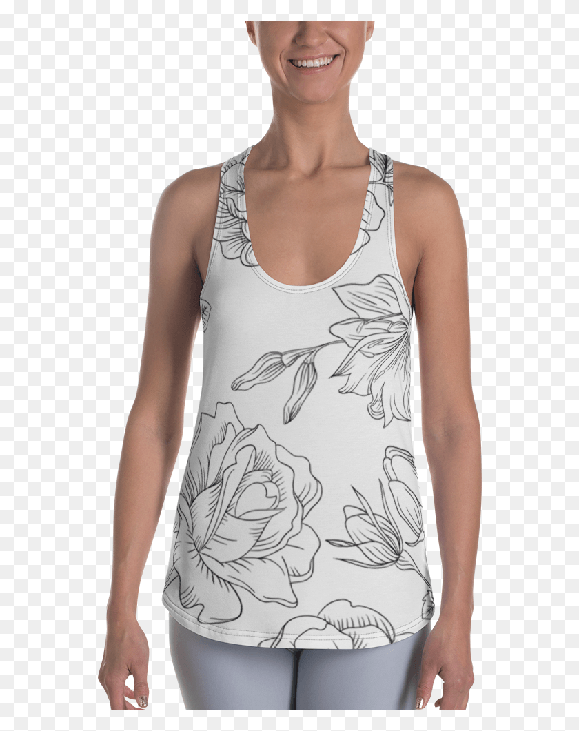 558x1001 Apple Blossom Women39s Racerback Tank Top Top, Clothing, Apparel, Person HD PNG Download