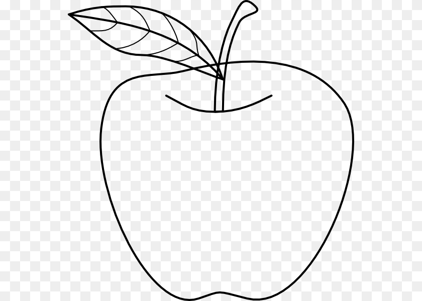 Apple Clipart Black And White, Food, Fruit, Plant, Produce PNG