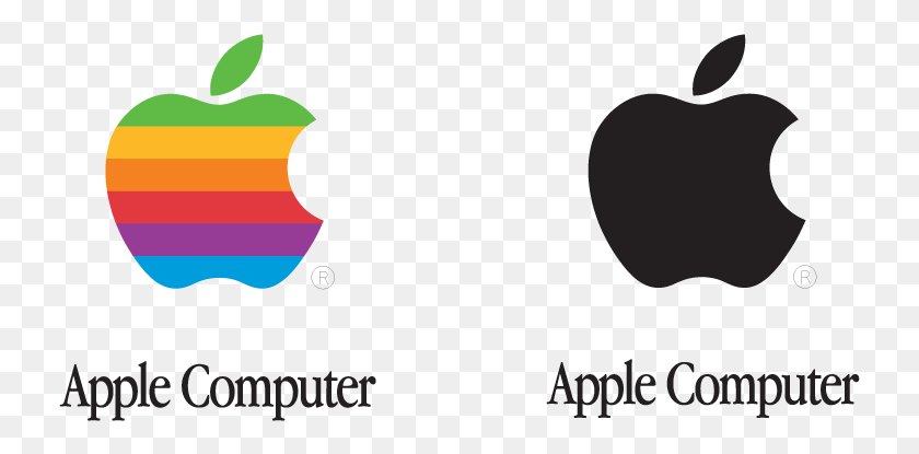 733x355 Descargar Png Apple Computer Logo Vector Logo Apple 2 Logo, Símbolo, Marca Registrada, Moon Hd Png