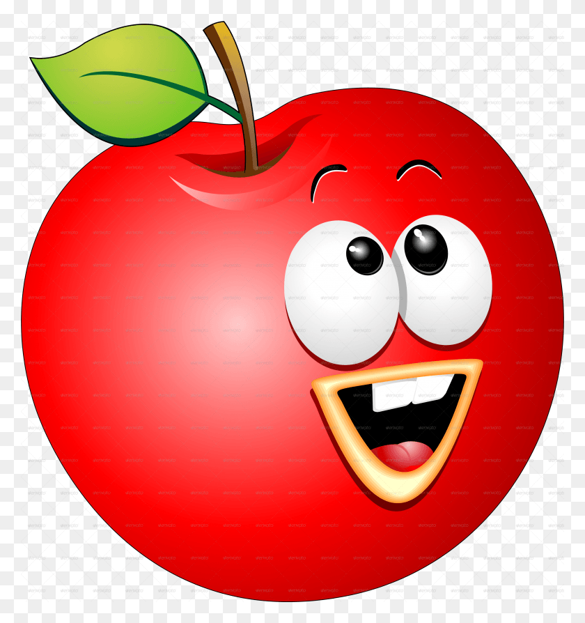 3306x3537 Apple Fruit Cartoon, Plant, Food, Cherry HD PNG Download