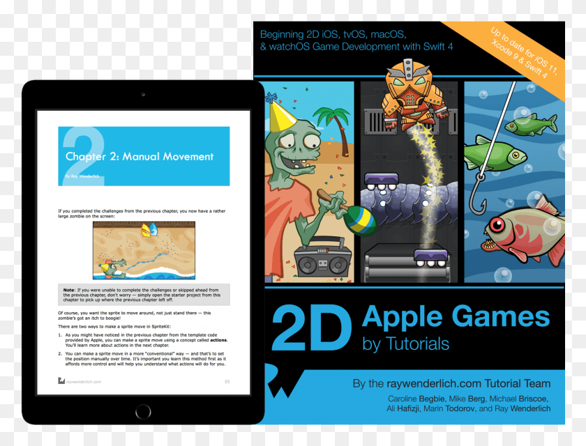 1295x963 Apple Games By Tutorials Обложка Книги Игры, Созданные С Использованием Swift, Текст, Электроника, Компьютер Hd Png Скачать