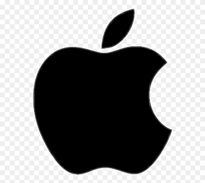 582x692 Apple Iphone Clipart Picsart Apple Logo Bw, Plant, Fruit, Food HD PNG Download