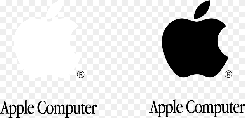2331x1129 Apple Logo Black And White Apple, Food, Fruit, Plant, Produce PNG