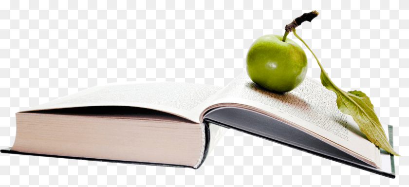 1851x846 Apple On Book Image, Food, Fruit, Plant, Produce PNG