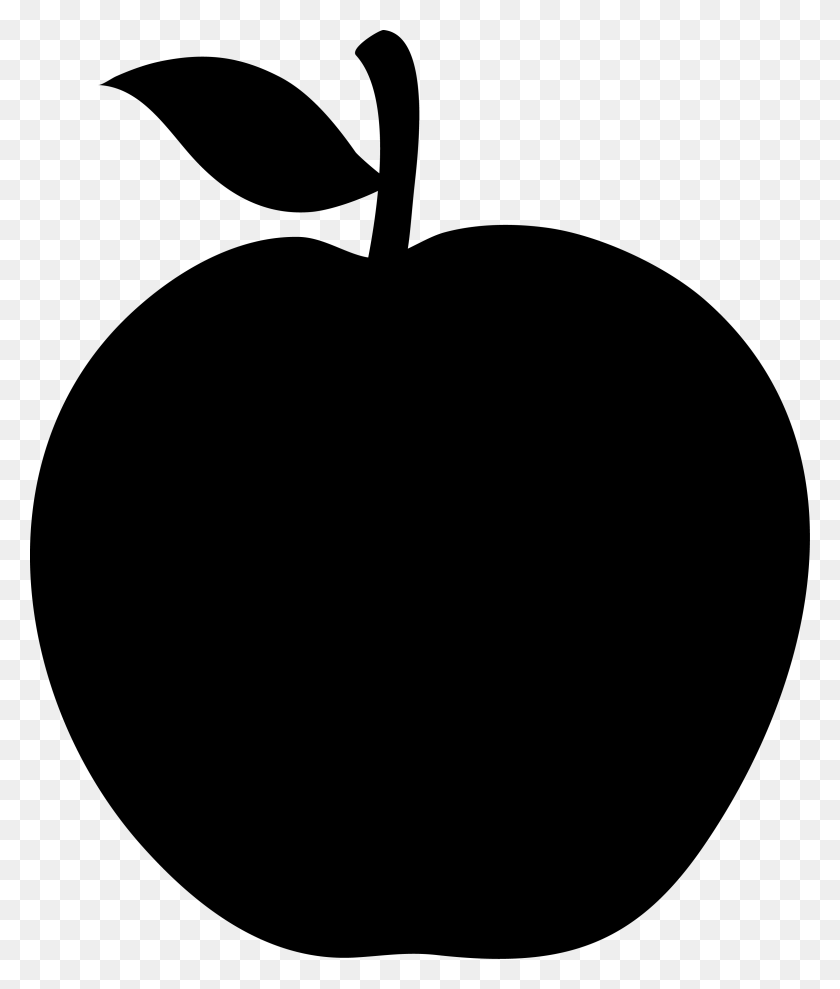 3097x3689 Apple Outline Black Apple Clip Art, Plant, Fruit, Food HD PNG Download