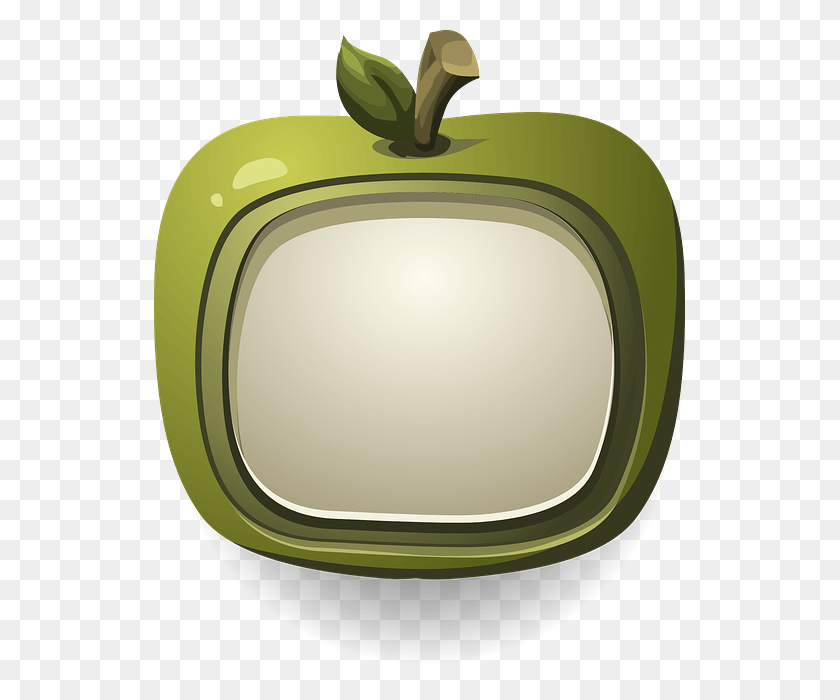 531x640 Apple Television Tv Screen Monitor Stem Green Medio Ambiente En Television, Plant, Electronics, Tv HD PNG Download