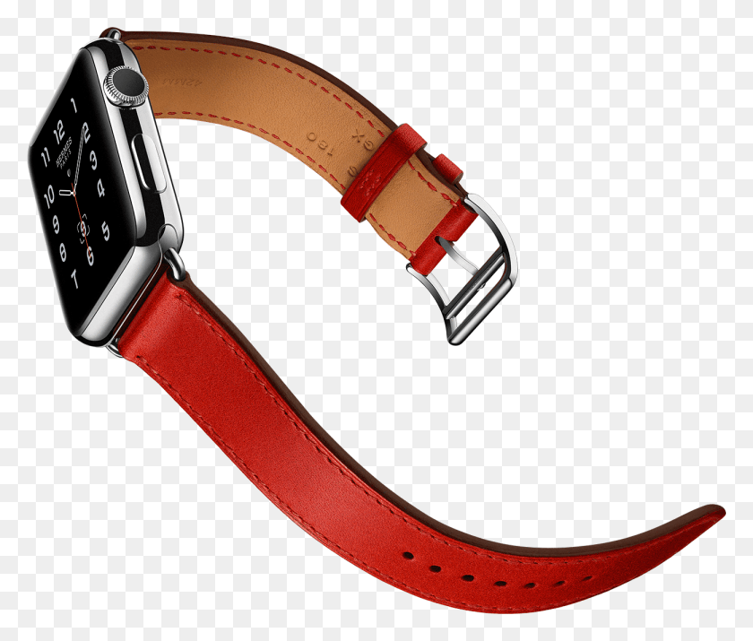 1300x1093 Apple Watch Herms Single Tour In Capucine Apple Watch Hermes Black, Strap, Leash HD PNG Download