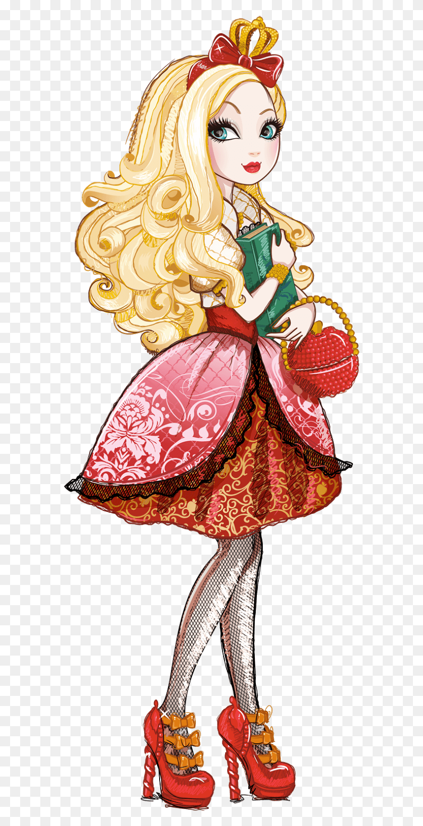 588x1578 Apple White After High School Ever After High Disney Ever After High Raven Queen And Apple White, Doll, Toy, Floral Design HD PNG Download