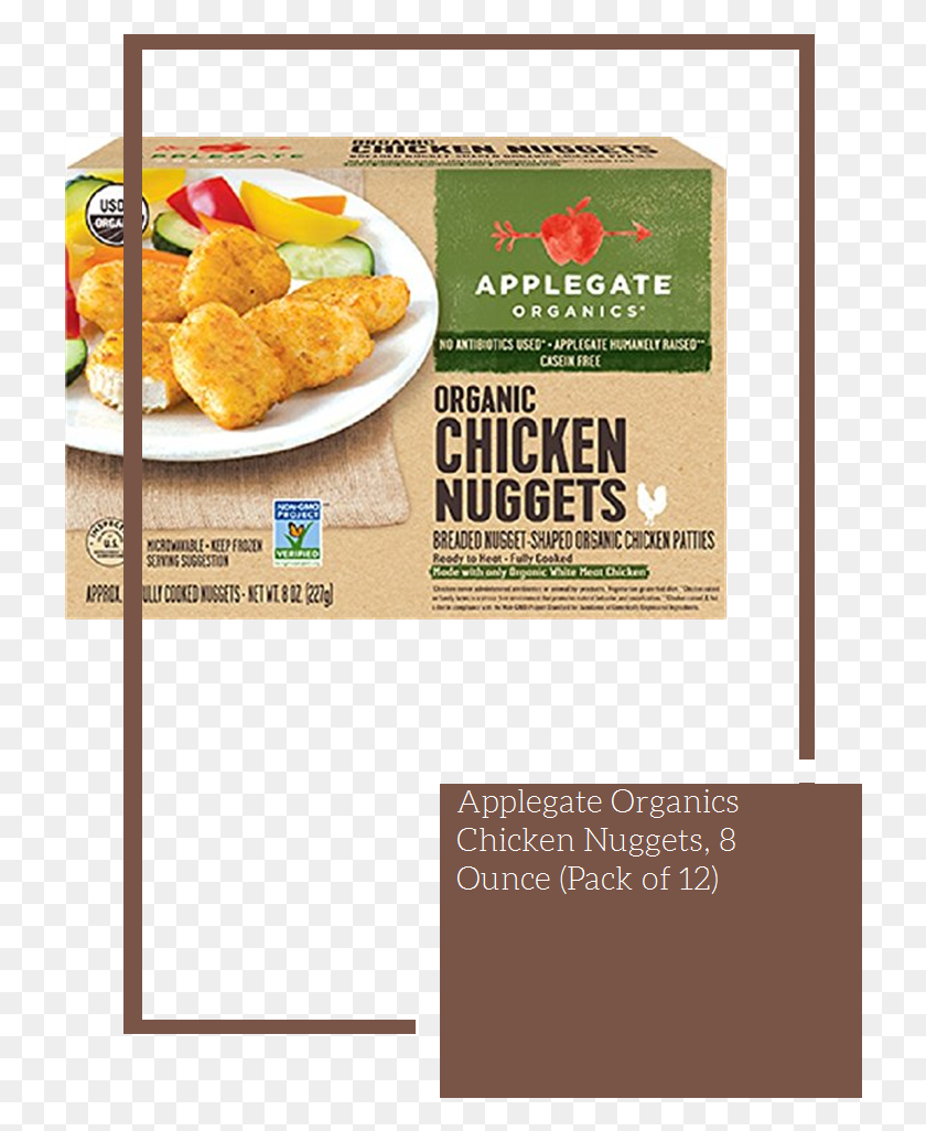 724x966 Applegate Organics Chicken Nuggets 8 Ounce, Fried Chicken, Food, Flyer HD PNG Download