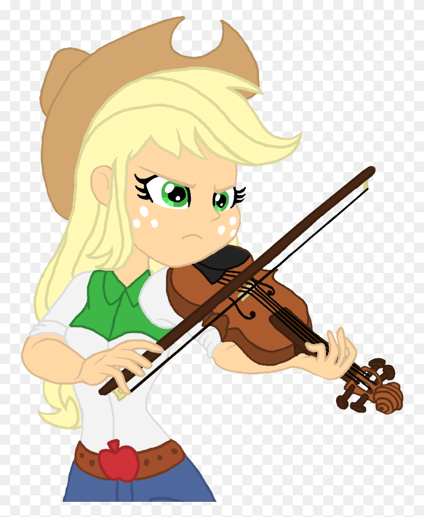 761x963 Applejack Is Playing Hard Vectorized By Haleyc Violin Cowgirl, Leisure Activities, Musical Instrument, Fiddle HD PNG Download
