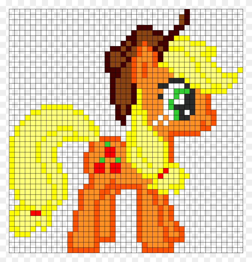 925x967 Descargar Png Applejack My Little Pony Perler Bead Pattern Bead Applejack Pixel Art, Texto, Gráficos Hd Png