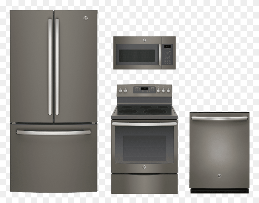 787x604 Appliance Package Ge Slate Counter Depth Refrigerator Home Appliance, Oven, Microwave HD PNG Download