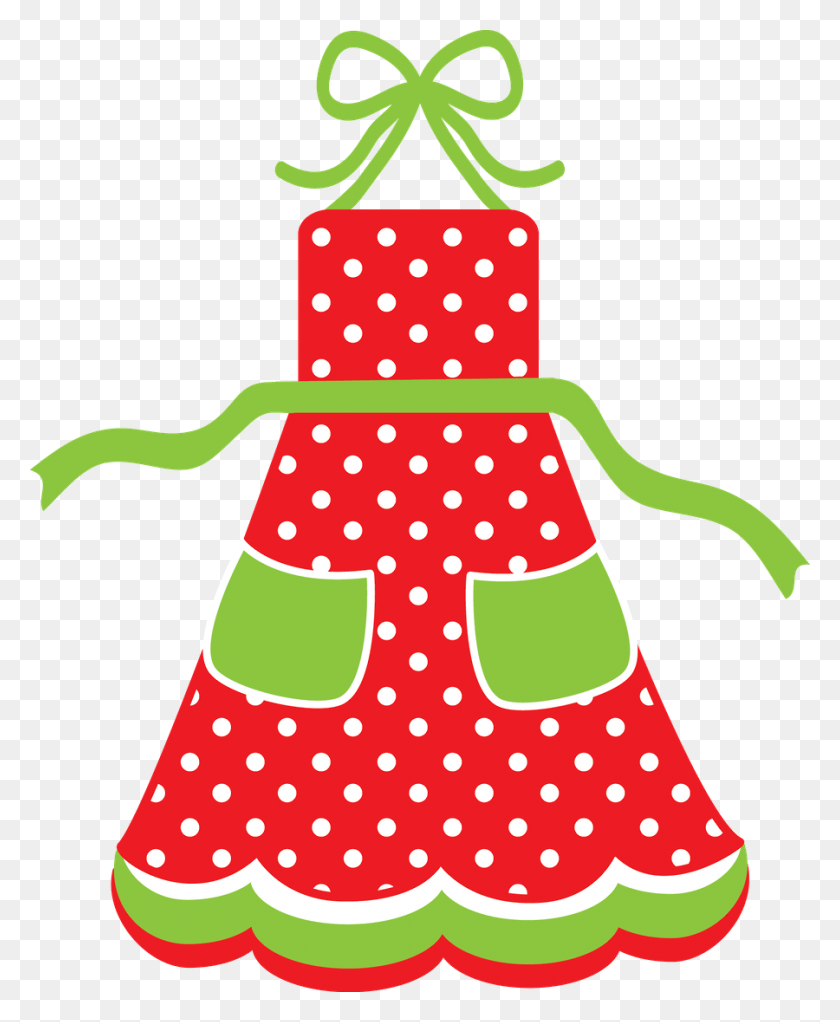 900x1110 Apron Clipart Christmas Polka Dot Apron Clip Art, Applique, Birthday Cake, Cake HD PNG Download