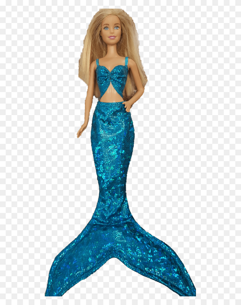 527x1000 Aqua Blue Mermaid Clothes Doll, Clothing, Apparel, Dress HD PNG Download