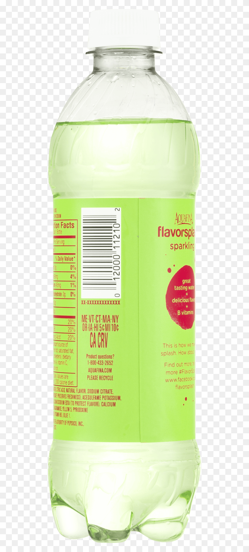 518x1800 Aquafina Color Me Kiwi Strawberry Flavor Sparkling Carmine, Text, Syrup, Seasoning HD PNG Download