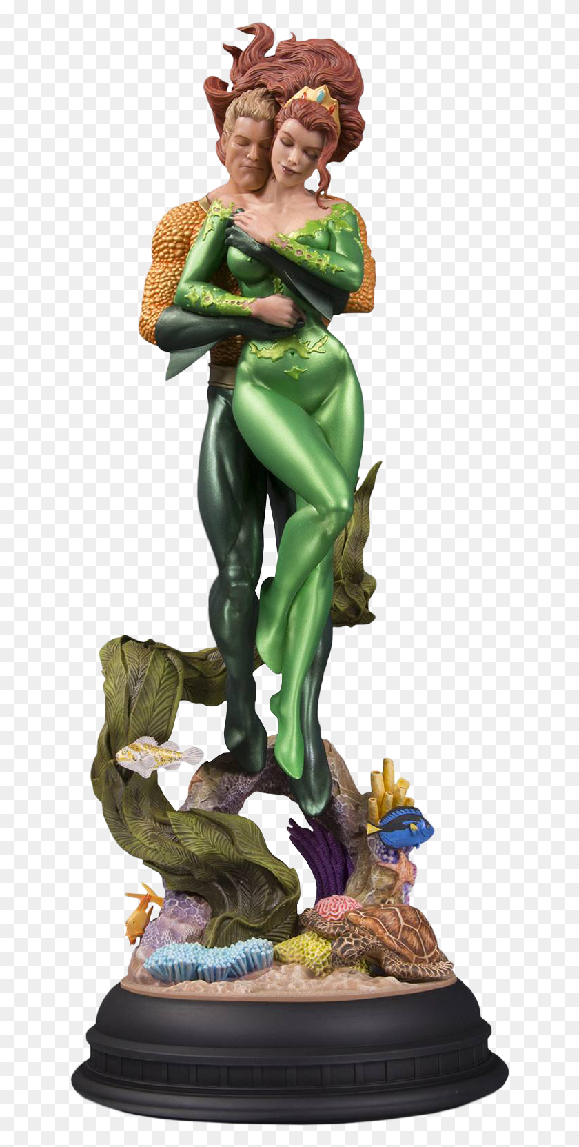 640x1603 Descargar Png Aquaman Amp Mera Aquaman And Mera Estatua, Figurilla, Persona, Humano Hd Png