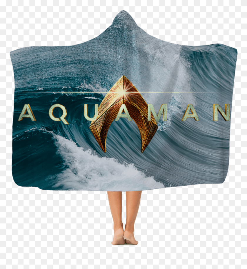 883x969 Aquaman Logo Ocean Scene Premium Con Capucha Mantas Estéticas Olas Del Océano Agua Iphone, Ropa, Vestimenta Hd Png