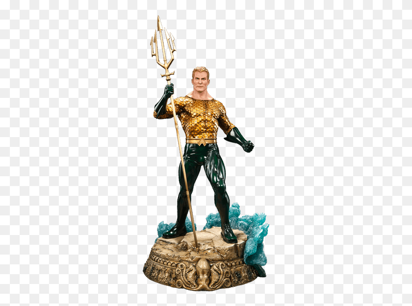 259x565 Aquaman Premium Format Sideshow Collectibles Statue Aquaman Figurine, Person, Human, Architecture HD PNG Download