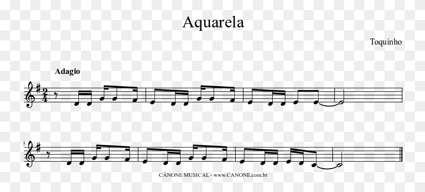 752x319 Aquarela Sheet Music Composed By Toquinho 1 Of 1 Pages Sheet Music, Gray, World Of Warcraft HD PNG Download
