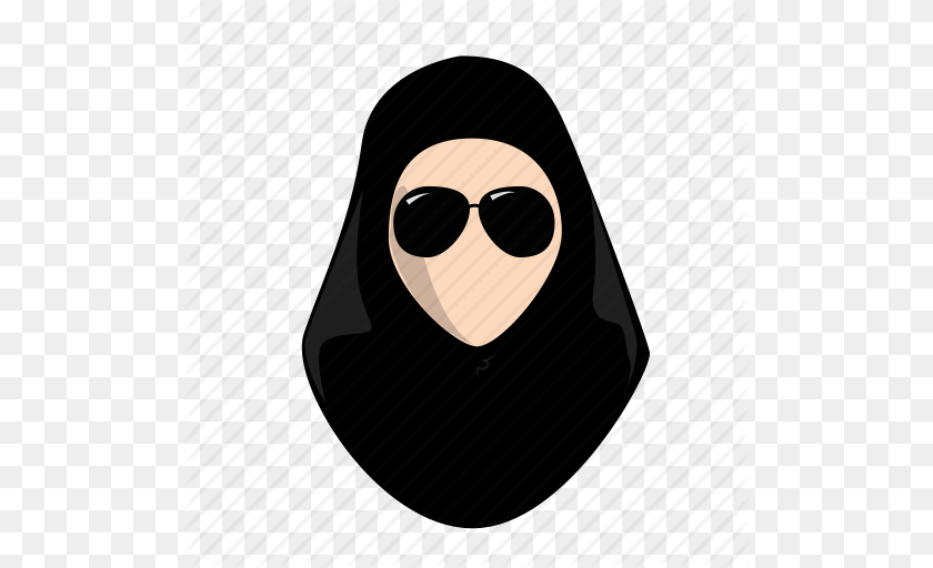 512x512 Arab Fashion Female Hijab Lady Style Woman Icon, Accessories, Sunglasses, Clothing, Hood Sticker PNG