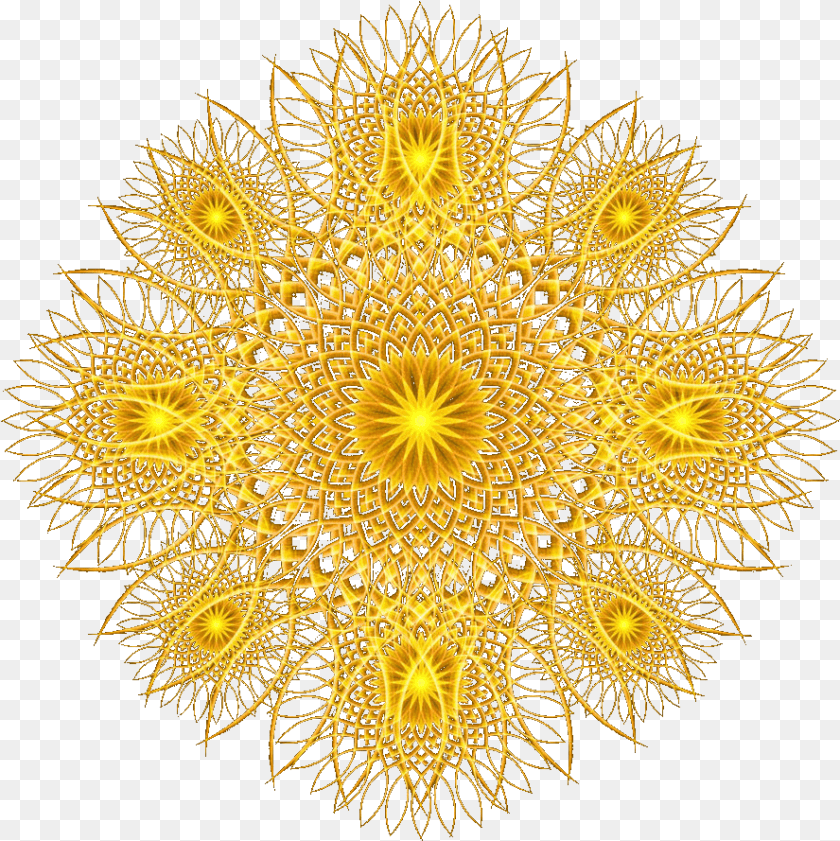 Arabic Gold Flower, Accessories, Fractal, Ornament, Pattern Clipart PNG