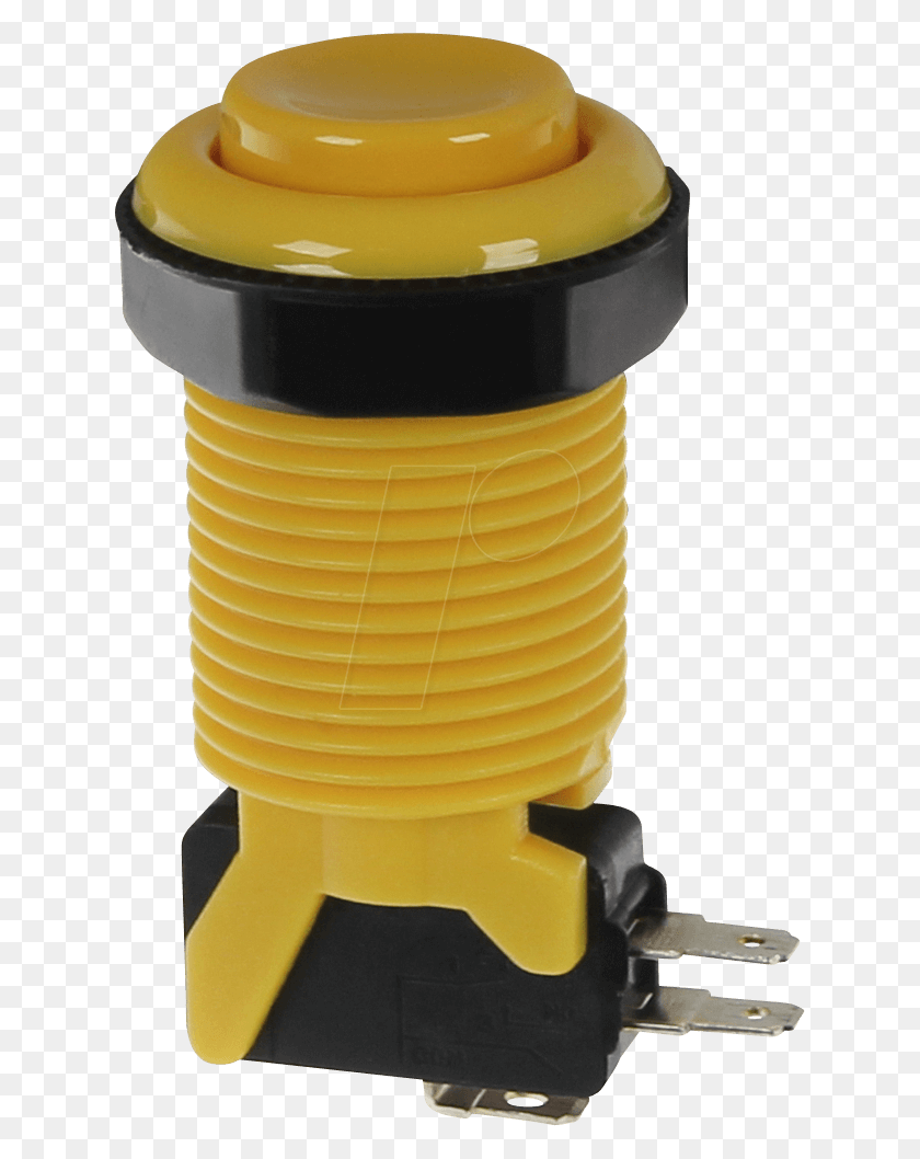 630x998 Arcade Button With Micro Switch Yellow Joy It Button Wire, Cylinder, Food, Spiral HD PNG Download