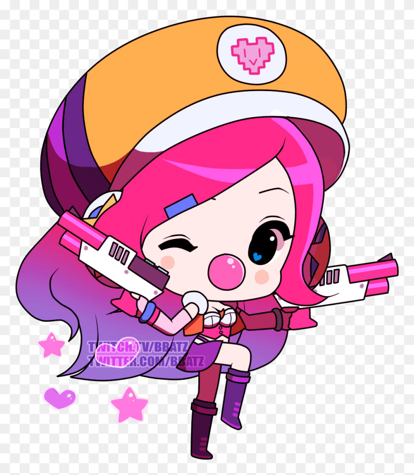 941x1091 Arcade Miss Fortune League Of Legends Chibi Miss Fortune, Helmet, Clothing, Apparel HD PNG Download