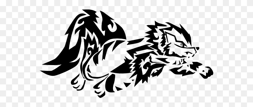 579x295 Arcanine Tribal Tattoos 5 By Daniel Arcanine Tribal Tattoo, Gray, World Of Warcraft HD PNG Download