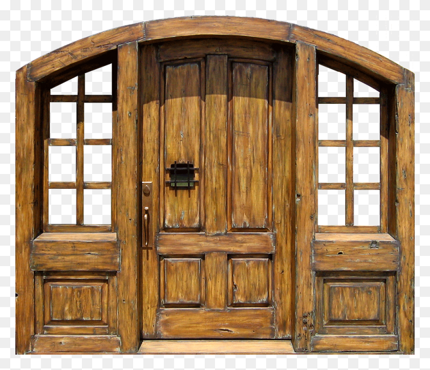 1000x851 Arched Door With Sidelights Plank, Wood, French Door, Hardwood Descargar Hd Png