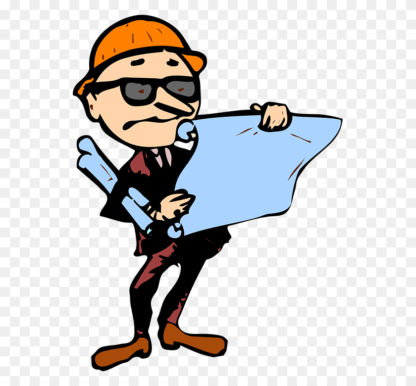 545x720 Architect Cartoon Contractor Clipart, Leisure Activities, Sunglasses, Accessories HD PNG Download
