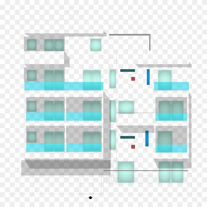 2000x2001 Architects Apartment Building At Psixiko A2 Architects Architecture, Floor Plan, Diagram, Plan HD PNG Download