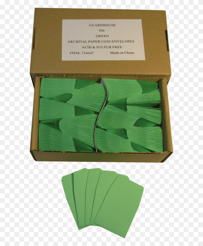597x958 Archival Paper Coin Envelope Green Qty Earrings, Box, Cardboard, Carton Descargar Hd Png