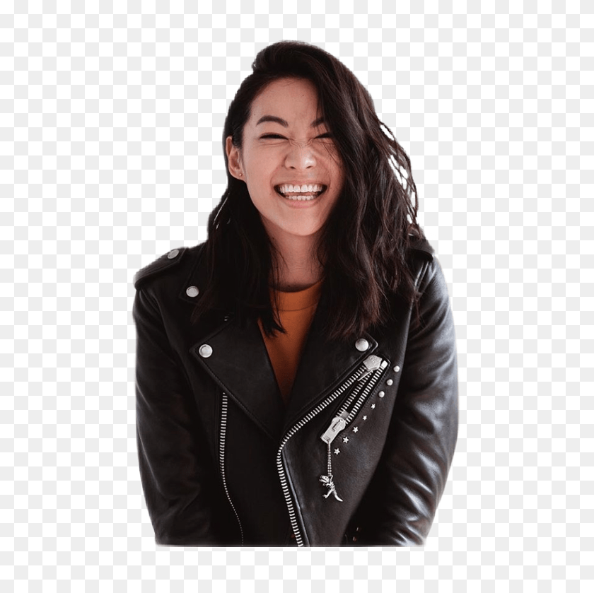 480x779 Arden Cho Laughing, Clothing, Apparel, Jacket HD PNG Download