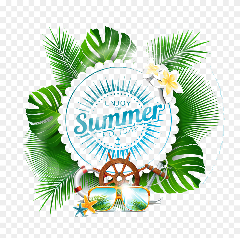 739x774 Arecaceae Elements Leaf Summer Free Clipart Hq Clipart Summer Elements, Люстра, Лампа, Символ Hd Png Download