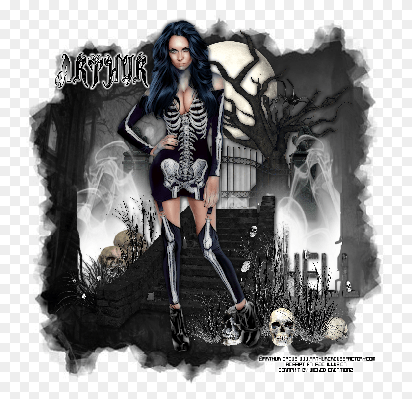 732x755 Arhtur Crowe39s Skeleton Girl Album Cover, Advertisement, Poster, Person HD PNG Download