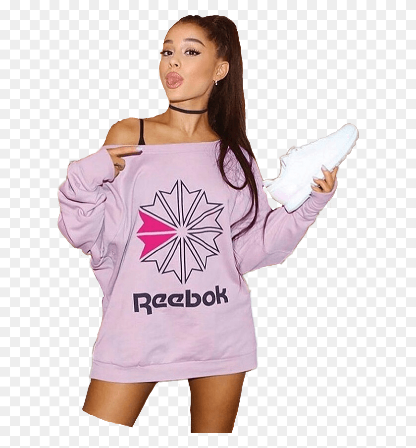 610x844 Ariana Grande Clipart Cute Reebok Ariana Grande Shirt, Clothing, Apparel, Sleeve HD PNG Download