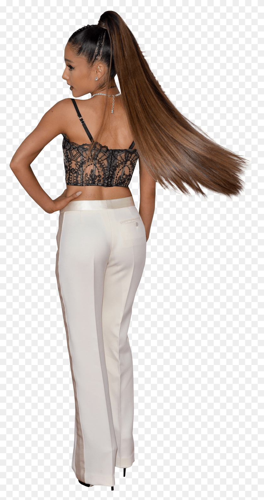 2250x4412 Ariana Grande In White Trousers Ariana Grande 2018 HD PNG Download