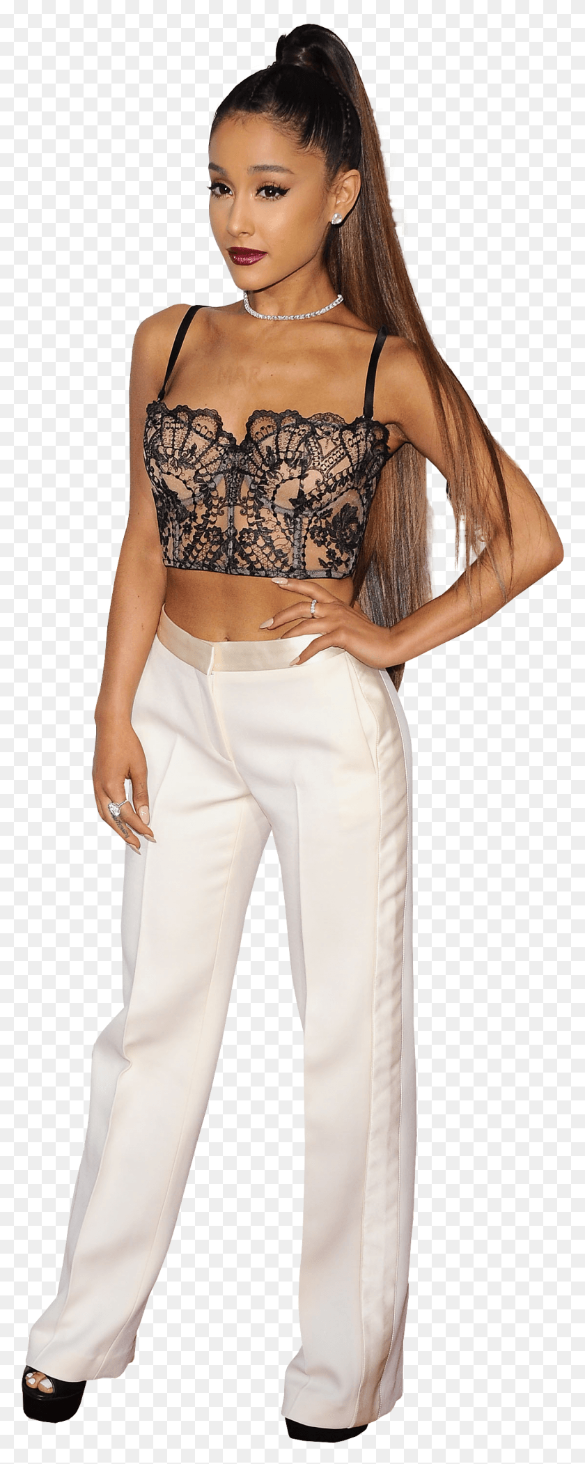 1118x2927 Ariana Grande En Pantalones Blancos Ariana Grande Fotos Raras 2016, Ropa, Ropa, Pantalones Hd Png