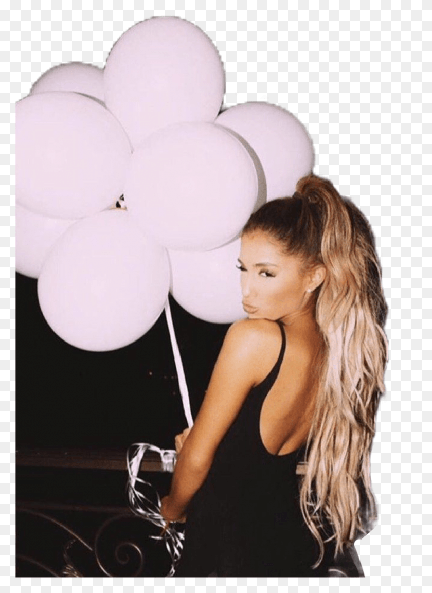 1024x1436 Arianagrande Sticker Ariana Grande With Balloon, Ball, Person, Human HD PNG Download