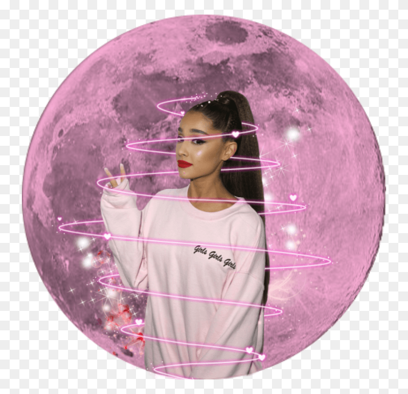 750x751 Arianagrande Sticker Circle, Person, Human, Sphere HD PNG Download