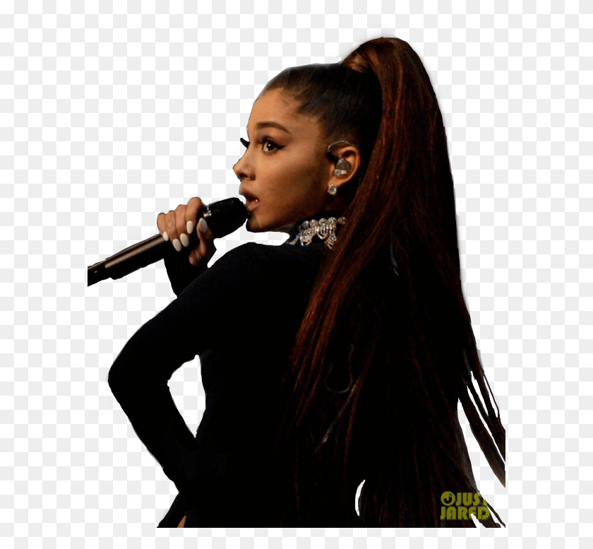 592x717 Arianagrande Sticker Singing, Person, Clothing, Female HD PNG Download