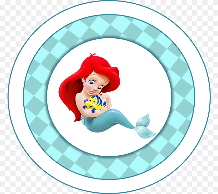 783x748 Ariel And Flounder Toppers Or Printable Candy Little Mermaid Baby Ariel, Face, Head, Person, Doll PNG