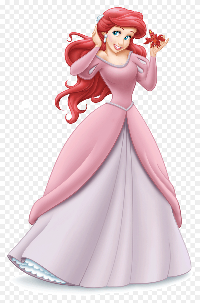 1225x1904 Ariel Disney Princess Little Mermaid With Dress, Clothing, Apparel, Manga HD PNG Download