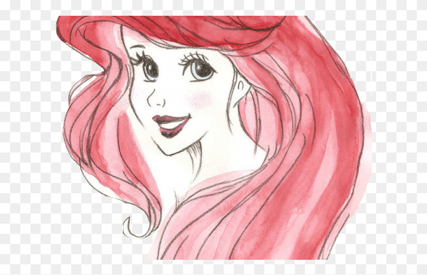 624x481 Ariel Transparent Images Disney Princess Watercolor Drawing, Person, Human HD PNG Download
