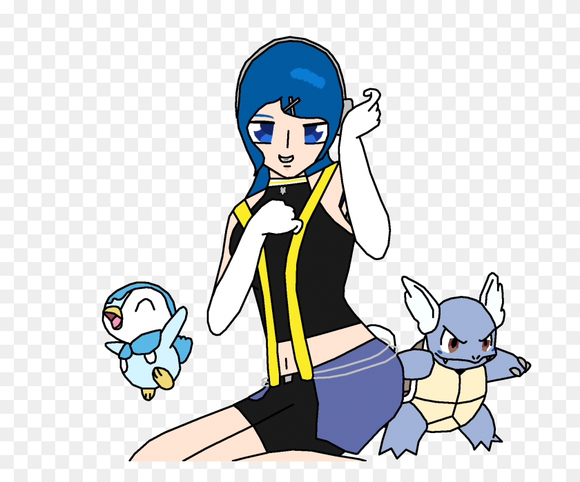 1750x1434 Arin With Wartortle And Piplup Cartoon, Person, Human, Comics HD PNG Download